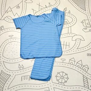 Lake Pima Short-Long Set in Serene Blue Boating Stripe
